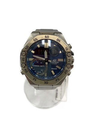 CASIO Quartz Wristwatch Digital Analog Stainless BLU SLV ECB 10