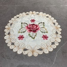 Set of 4 Vintage Embroidered Lace Placemat Ro...