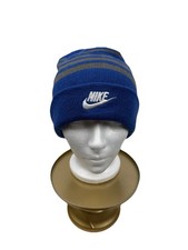 NIKE blue and gray striped beanie  Youth /child size hat