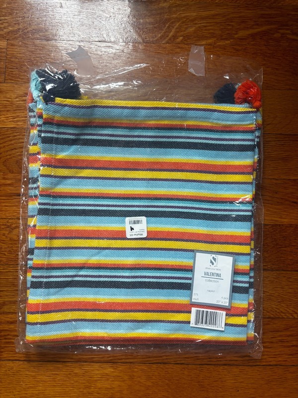 Saro Lifestyle Valentina Color Splash Table Napkins (Set of 4) NWT