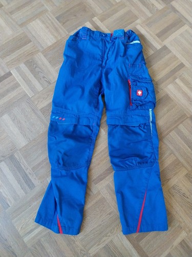 Engelbert Strauss Kinder Arbeit Hose Blau/rot Gr. 146/152