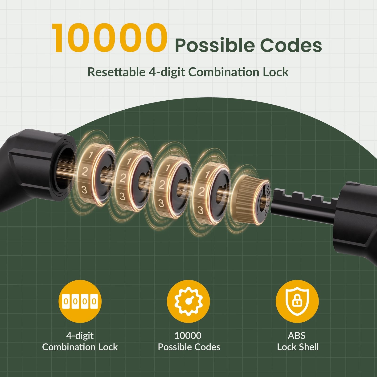 Titanker Bike Lock Cable, 4 Feet Bike Cable Lock Basic Self Coiling Kids Bike...