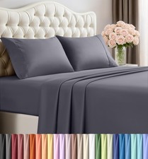 Queen Size Sheet Set   4 Piece Bed Sheets, Soft and Breathable Microfiber, In...