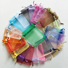 25/50/100Pcs Organza Gift Bag Multicolor Drawstring Pouches for Candy Jewelry Ba