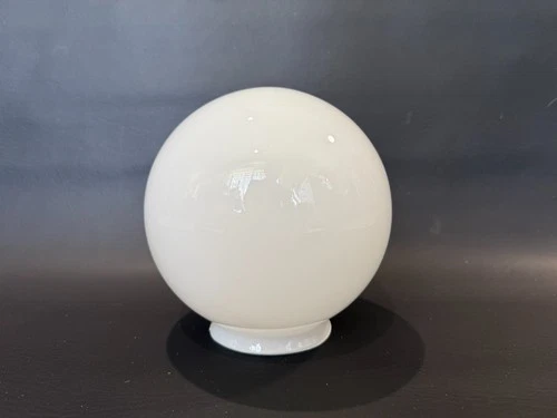 Vintage White Opal Milk Glass Globe Lamp Shade 3" F, 6" T, 5.5" W, Replacement