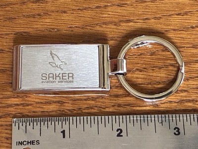 NEW Saker Aviation Services Key Fob - Polished and Brushed Steel