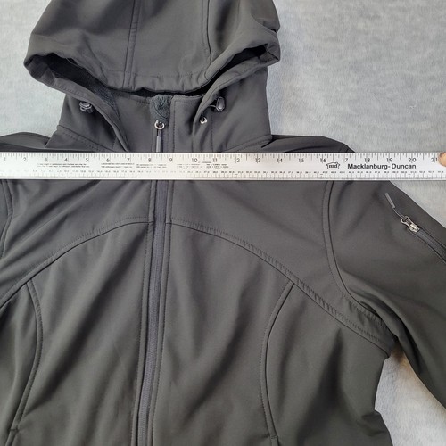 Free Country Hooded Softshell Jacket Full Zip Black Pockets Womens XL 16 - Picture 7 of 15