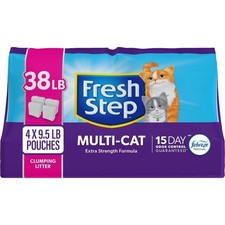 Multi-Cat Scented Clumping Cat Litter with the Power of Febreze, 38 lbs