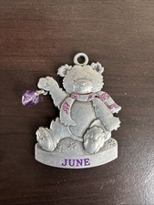 Oso de peluche de peltre Gloria Duchin 2014 mes de nacimiento de junio adorno/dije