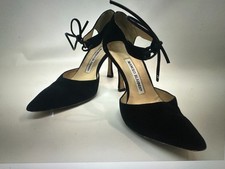 Vintage 1990s Black Suede Manolo Blahnik Shoes