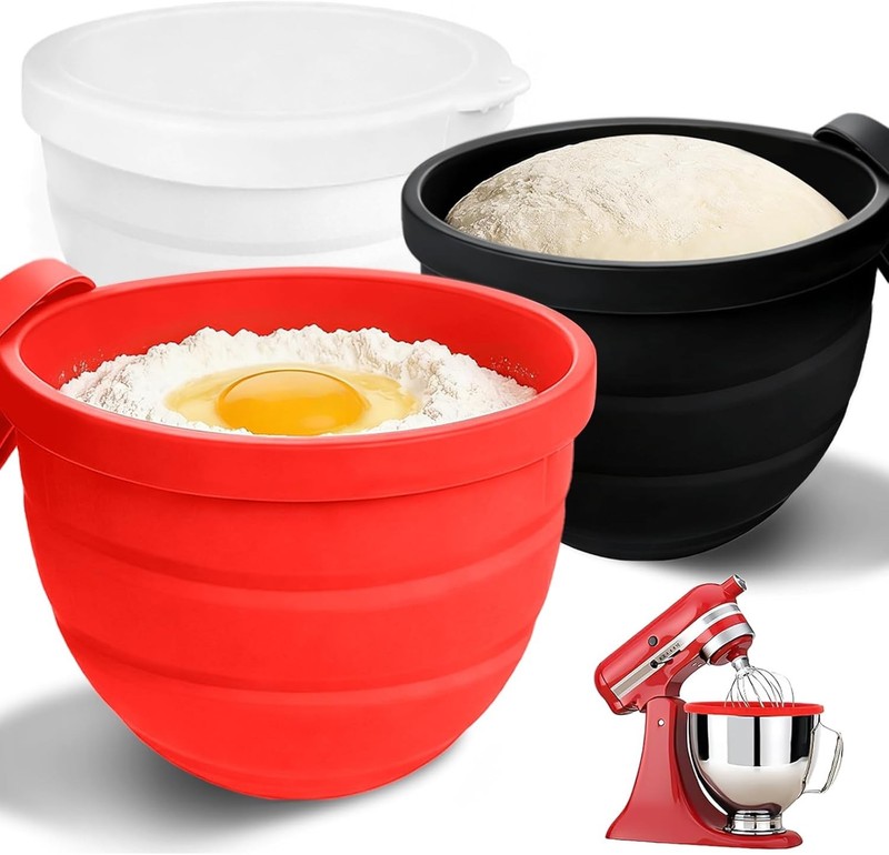 KITOART Foldable Silicone Bowl Liners for KitchenAid 5 QT Tilt-Head Stand Mixers
