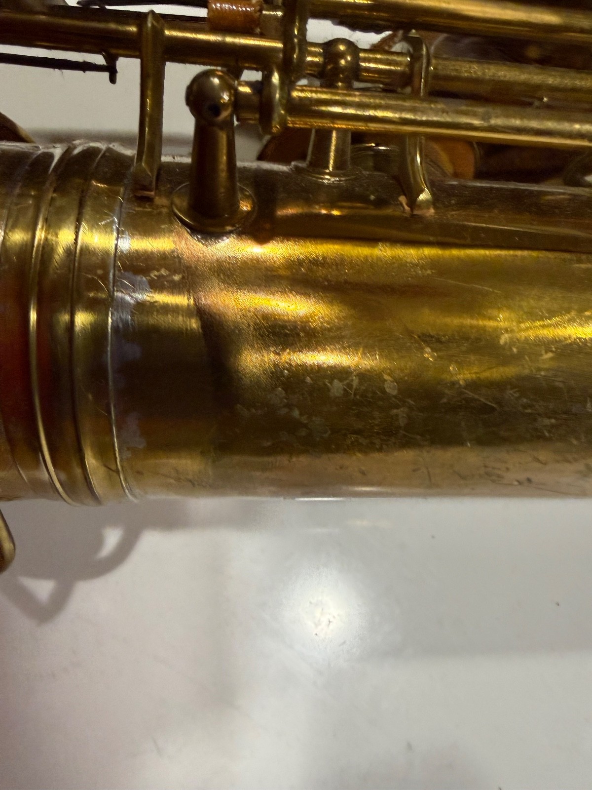 Conn 12M Transitional Art Deco Engraved Original Silver Plate Baritone Saxophone