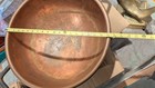 Huge Large Antique Copper Candy Bowl 18" Diameter Iron Handles, With Oak Stand — photo 5