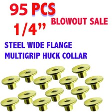 95 PCS 1/4" Steel Lock Bolt WIDE FLANGE COLLAR for Huck Bolts HUCK COLLAR
