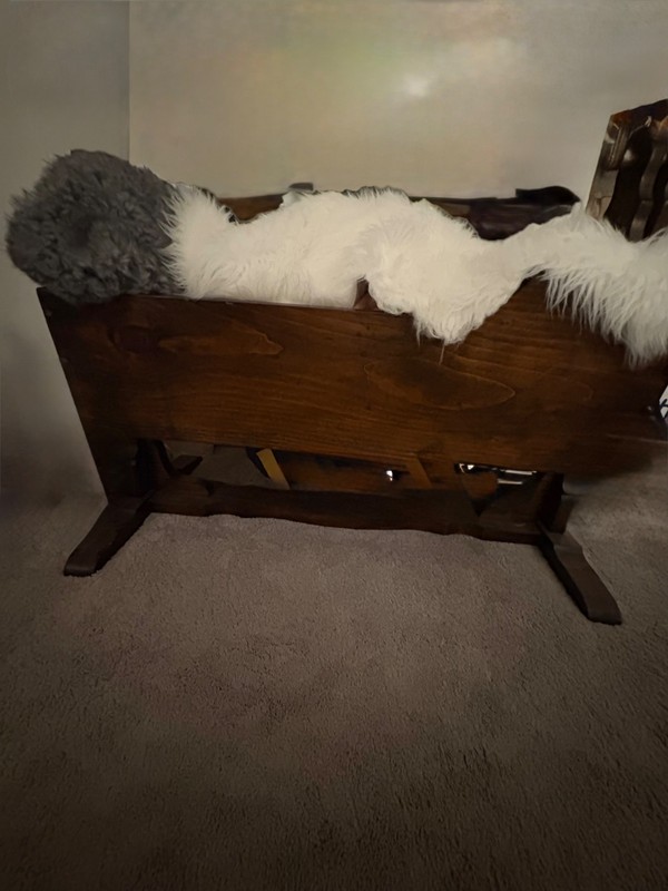 Dark Wooden Antiqued Cradle
