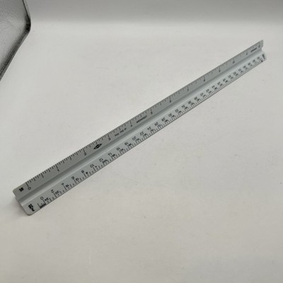 Alvin No. 110P Precise Triangle Architect Drafting Scale Ruler Germany 12''