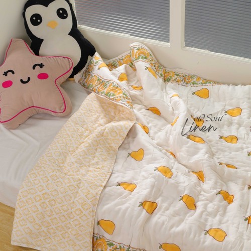 Handmade Cotton Quilt Printed Reversible Bedding Blanket Twin Queen King Throw - Picture 8 of 8