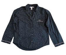 Victoria  s Secret Women  s Sleep Shirt Black With Heart Print Sleepwear Sz S