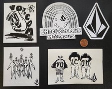 VOLCOM Surf Snowboard BMX Skateboard 5 Sticker Set Flawless NEW old stock  70