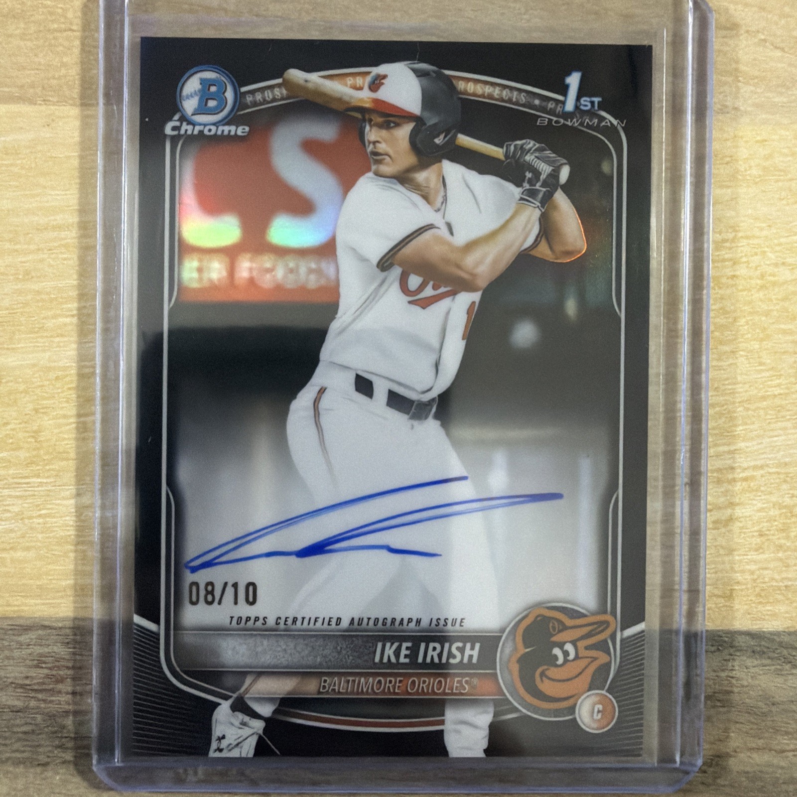2025 Bowman Draft Chrome 1st Ike Irish Prosp Auto Black Refractor #08/10 BNA942