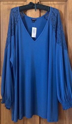 TORRID LONG SLEEVE TOP LACE BLOUSE SHIRT 5 5X 5XL 28 NEW