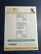 NEW! Simon Says Stamp-MINI SLIMLINE WINDOWS DIE, Hello, Thanks, Smile, Love You