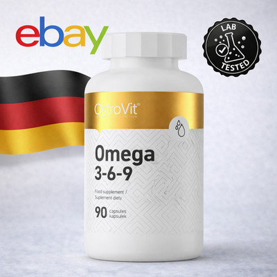 OstroVit Omega 369 90 Kapseln Fischoel Leinsam Sonnenbl Vitamin E EPA DHA ALA EU
