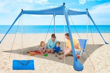 Beach Canopy Beach Tent UPF50 11x11 FT Easy to Setup Extra Windpro... Fast Ship