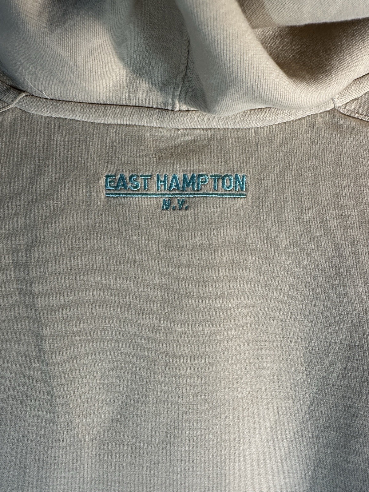 RARE Puma Train Sample Hoodie - East Hampton NY - Sand/Teal - Size Large image 5