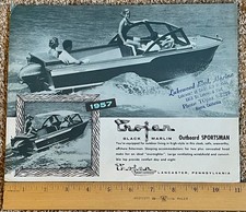 1957 Trojan Black Marlin sportivo rivenditore di barche brochure di vendita timbrata scheda tecnica