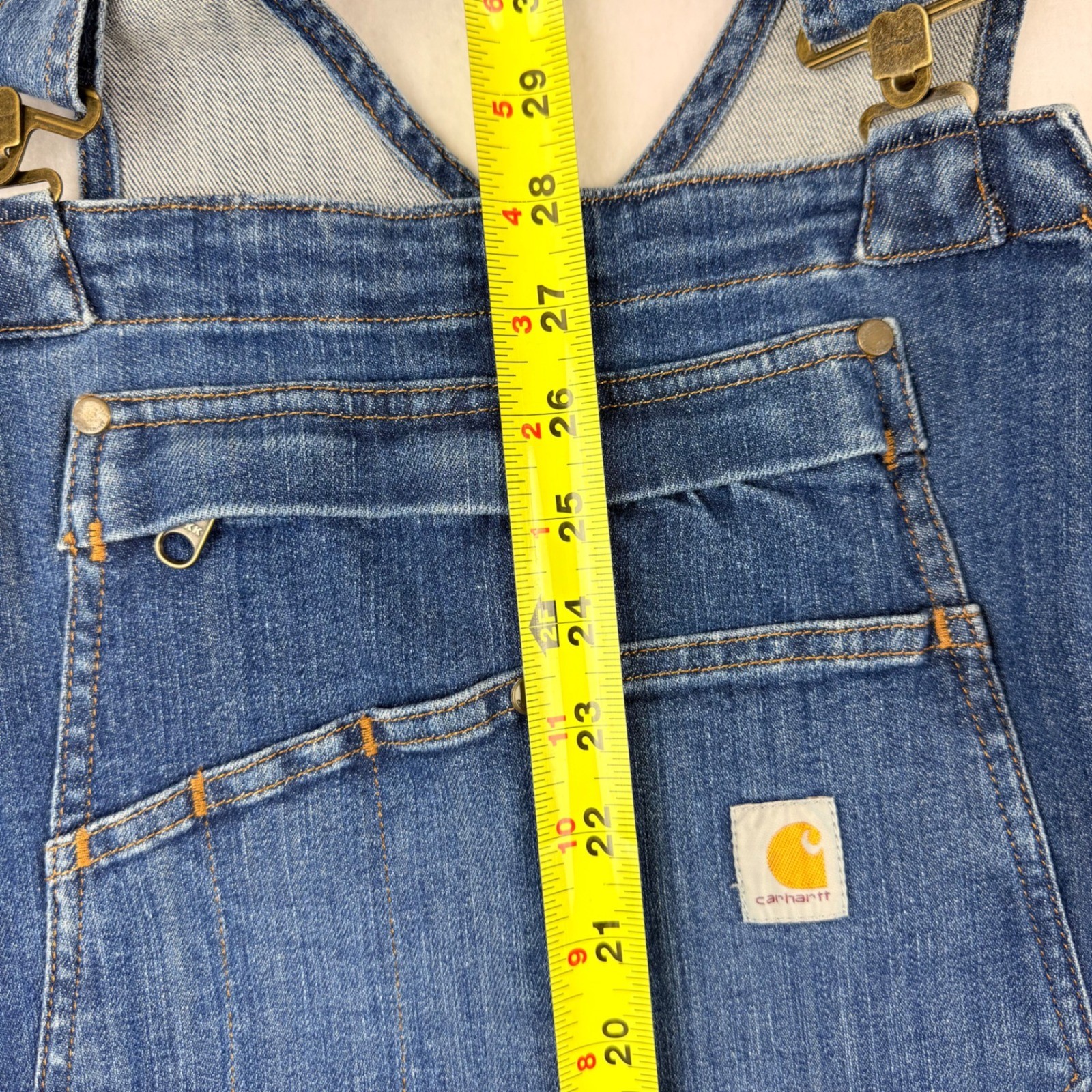 Carhartt Women's Rugged Flex Denim Bib Overalls 3X 24-26 Short Relaxed Blue NWT thumbnail 11