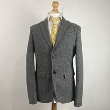 Jack Wills Moon Tweed Blazer Jacket Men's 40R Grey Herringbone Country Sport