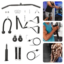 Fitness Cable LAT Pulley System Pull Down Machine Attachments Workout Equipment