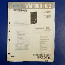 SONY WM-100II WM-102 Service Manual Original Paper OEM Repair Guide - USA