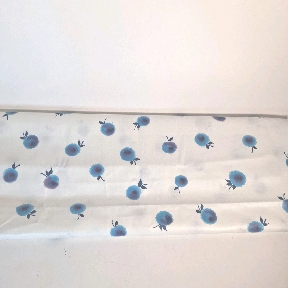 Vintage Material Fabric,white W/Electric Blue Fruit, 174"By 36" - Image 4 of 4