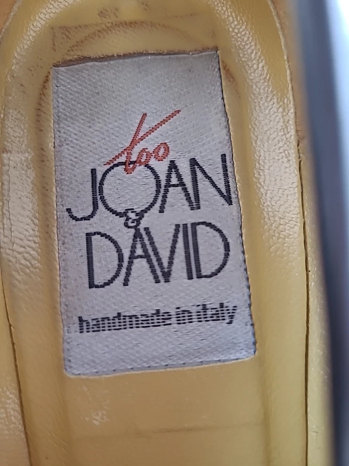 Туфли-лодочки Joan & David на каблуке 2,25 дюйма черные ручной работы в Италии - размер 8 - кожа - винтажные - Изображение 2 из 4