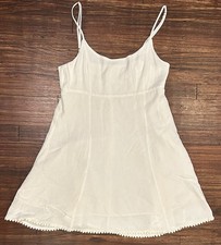 Stone Cold Fox Women  s Size 2 Midi Dress Embroidered Ivory Silk Rayon USA Made