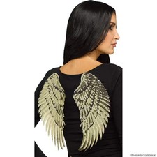 Adult Gold Metallic Fabric Foam Wings Costume Accessory