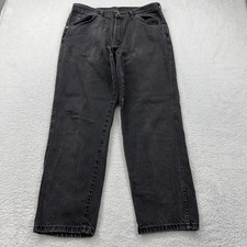 Vintage Wrangler 36x30 Jeans Mens Black Denim Pants USA Made Cotton Casual