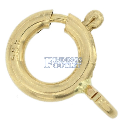 Anello a molla in oro giallo massiccio 14 carati chiusura anello tondo aperto salto 4,5 mm - 8 mm 1 pezzo - Foto 11 di 26