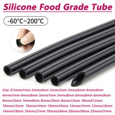 Black Silicone Tube Hose Pipe Food Grade Soft Rubber Flexible Tubing 0.5mm-31mm