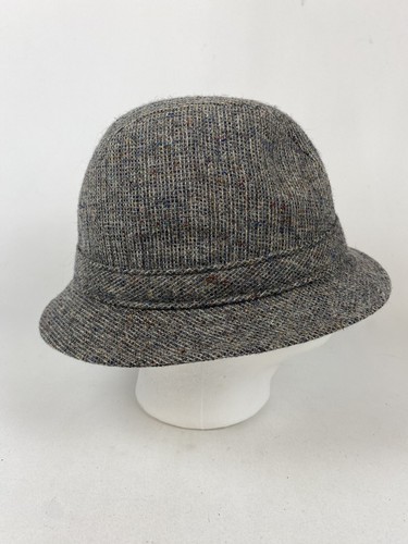 Vtg PENDLETON Virgin Wool Tweed Lined Fedora Retro Grandpa Top Hat USA Large - Picture 4 of 10