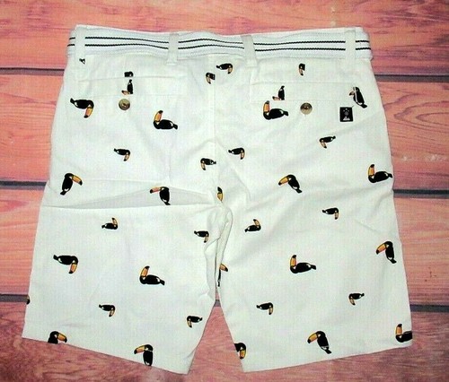 MENS RAW YARN INDUSTRIES TOUCAN WHITE SHORTS WITH BELT SIZE 30 - Picture 3 of 3