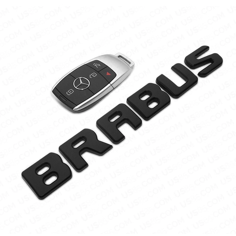 Brabus Emblem 3D Trunk Logo Nameplate Badge Letter Mercedes AMG - Matte Black - Imagem 4 de 4