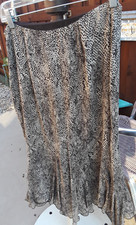 Dana Buchman Brown/Cream Silk Midi Skirt-Size 4-NWT-Vintage-Rufflled-Orig. 295