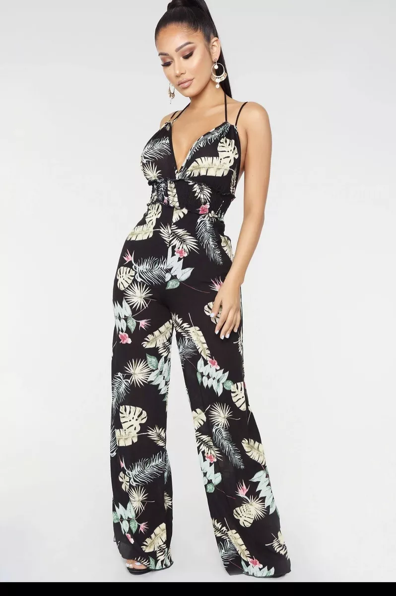 Wide Leg Strappy Jumpsuit – Black Pleather – Zip-Code Clothing