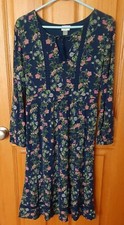 OLD NAVY Women's M Romantic Blue/Pink Floral A-Line Whimsical Cottagecore Dress