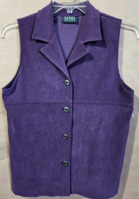 GENRE SPORT WOMENS SLEEVELESS VEST/BLOUSE PLUM SEE MEASUREMENTS FOR SIZE # 4438