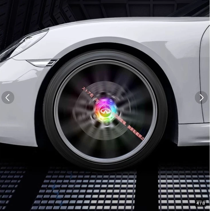 NISSAN INFINITY FLOATING CENTER CAPS luminescence 4sets Silver/black luminous Foto 4 de 4