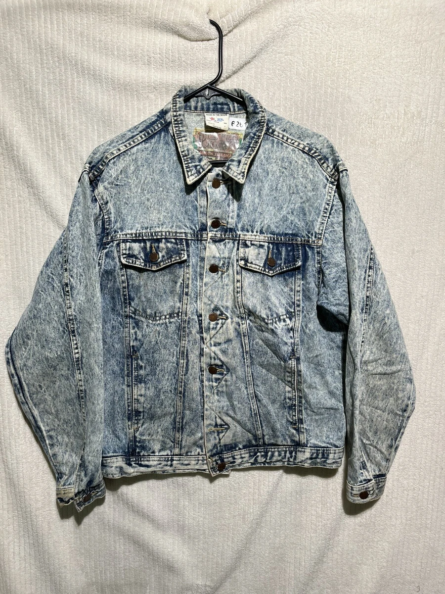 Made In The Shade Dusted Denim Acid Wash Blue Jean 80s Trucker